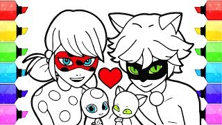 Miraculous Ladybug Coloring Pages | How to Draw and Color Ladybug and Cat Noir Coloring Tikki Plagg