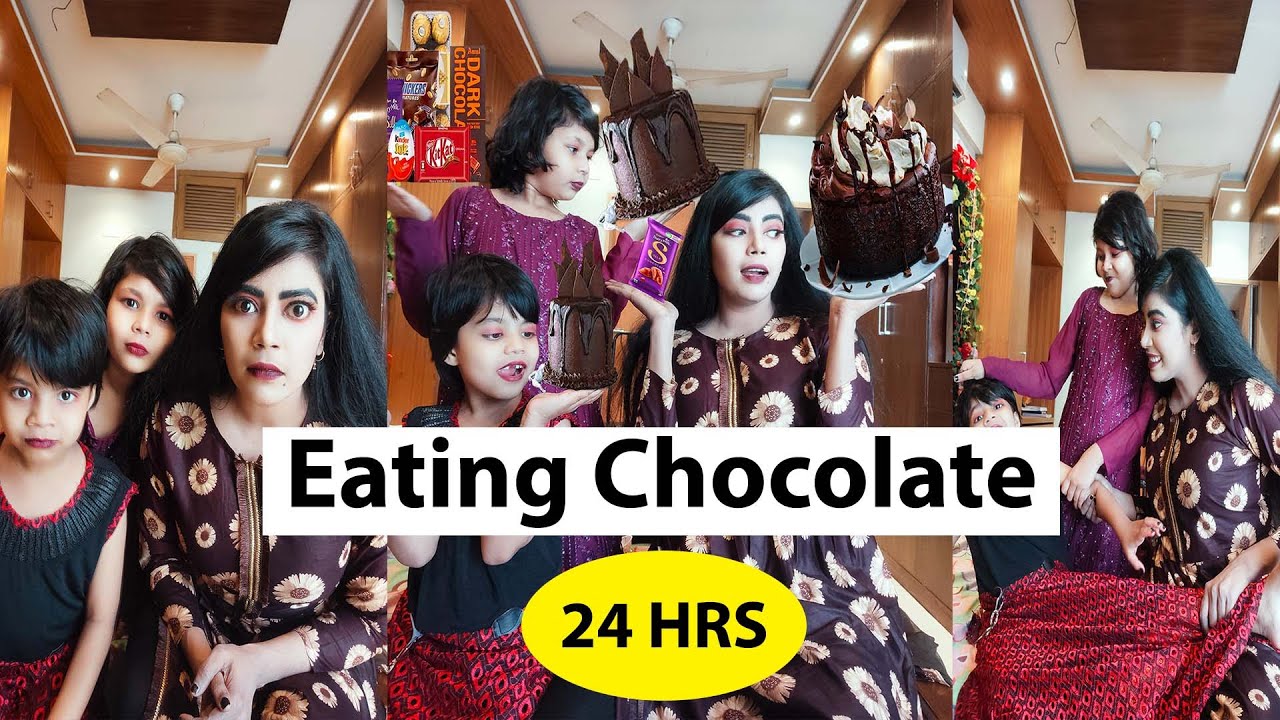 Eating only CHOCOLATES for 24 Hours CHOCOLATE FOOD CHALLENGE Hridima Khan YouTube