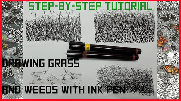 How to Draw Grass and Weeds | Ink Pen Illustration Tutorial | Tutorial Step by Step