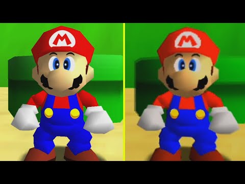 Super Mario 64 Nintendo Switch vs N64 Early Graphics Comparison