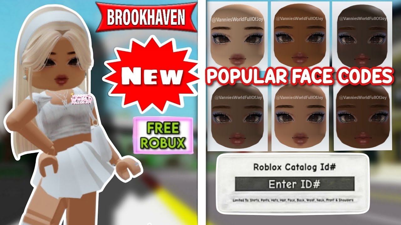 *NEW* POPULAR FACE ID CODES FOR BROOKHAVEN 🏡RP, BERRY AVENUE AND ...