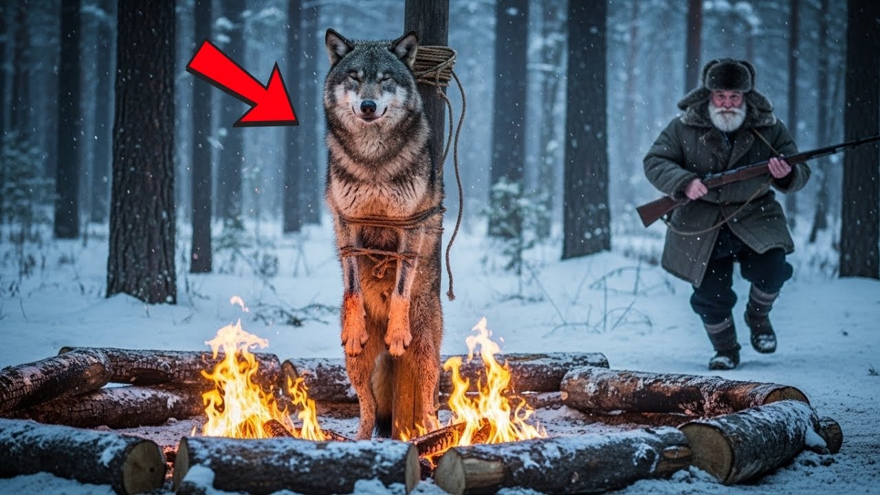 Старик находит волка, подвешенного в тайге — то, что он делает, спасает всю деревню
