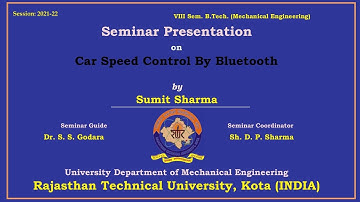Car Speed Control By Bluetooth || Sumit Sharma (M4) || RTU