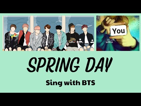 BTS DUET KARAOKE | SPRING DAY (봄날) [ 8 Members ] | Easy Lyrics and Backing vocals