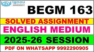 BEGM 163 solved assignment 2025-26 in English || begm 163 solved assignment 2026 || begm163 2025-26