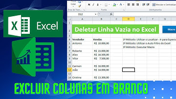 Como remover colunas em branco no Excel de forma rápida