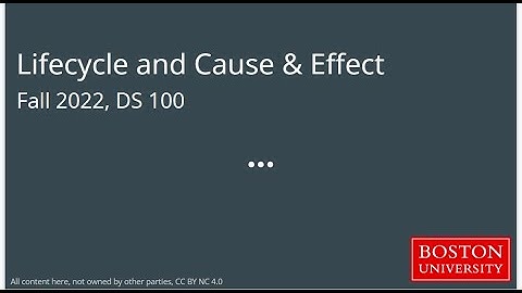 DS 100 Lifecycle and Cause & Effect
