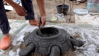 Cement Craft Ideas - Making Beautiful Turtle Cement Pot At Home | Amazing Ideas Flower Pot #13