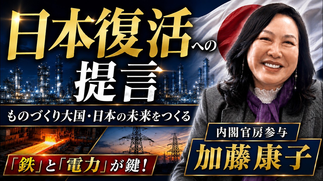 【内閣官房参与 加藤康子】ものづくり大国 日本復活への提言！鉄と電力不足は死活問題！私は工場の音と匂いが好き！製造業と自動車産業は国家の柱！#国力研究