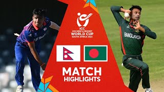 Nepal v Bangladesh | Match Highlights | U19 CWC 2024