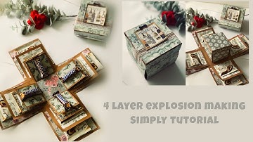 4 layer explosion box tutorial |explosion box beginners |best gift ideas