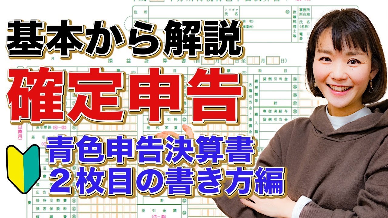 これを見れば確定申告が完成 書き方編 ２枚目 青色申告決算書 Youtube