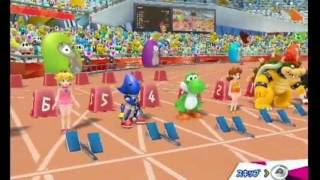 マリオ＆ソニック AT ロンドンオリンピック 100m走 - YouTube