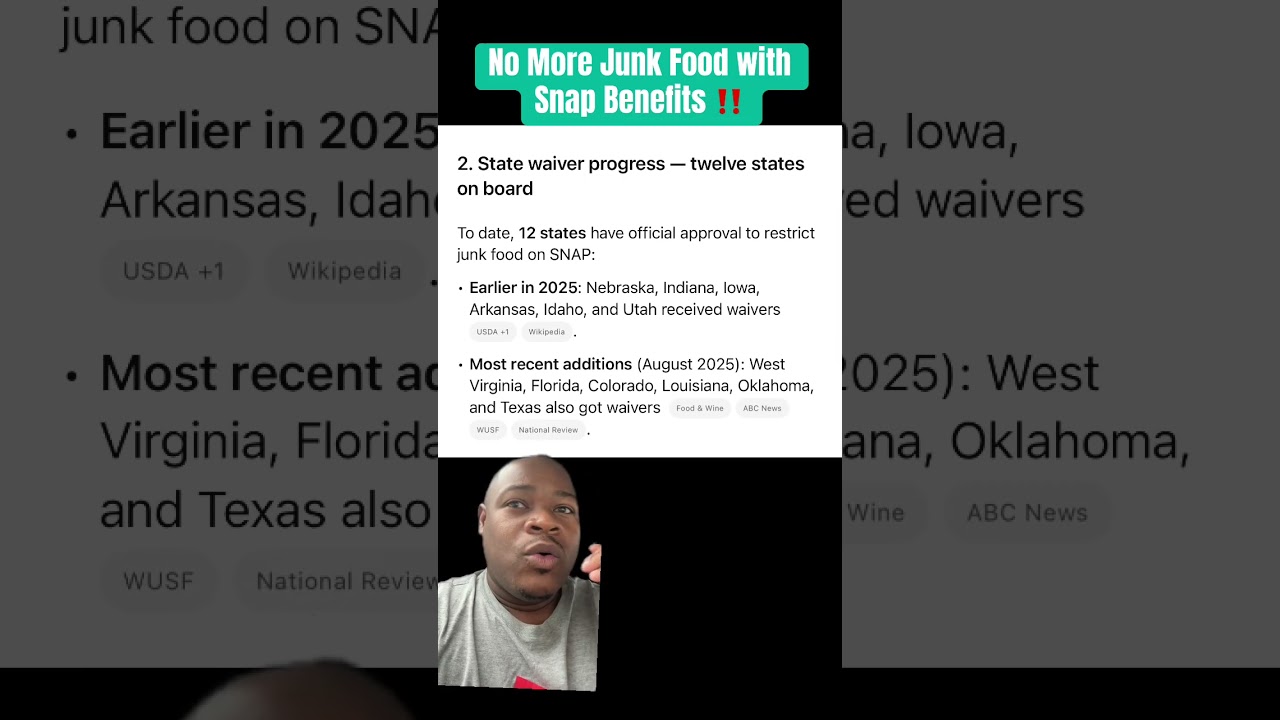 No More “JUNK FOOD” With SNAP Benefits!