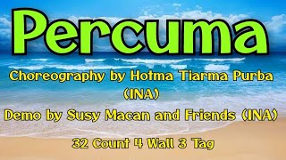 PERCUMA |Line Dance |Choreo by Hotma Tiarma Purba (INA)| Maret 2024