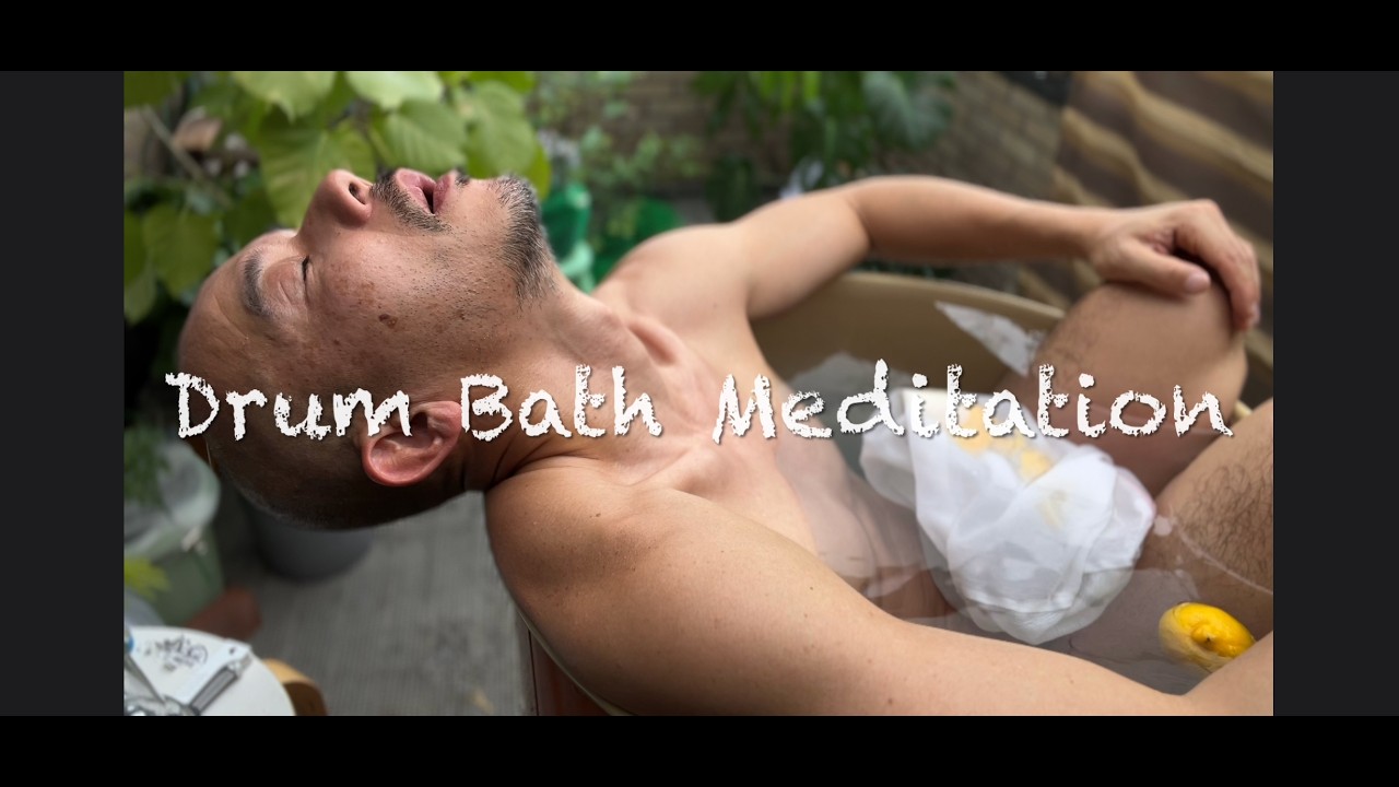 Drum Bath Meditation For Relaxation|Open-air drum bath revives me|I wash my body for you|ドラム缶お家露天風呂