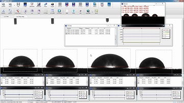 contact angle meter to measure contact angle for four drops at one image