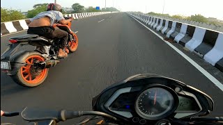 KTM Duke 200 vs Bajaj Pulsar 200NS BS3 top end race