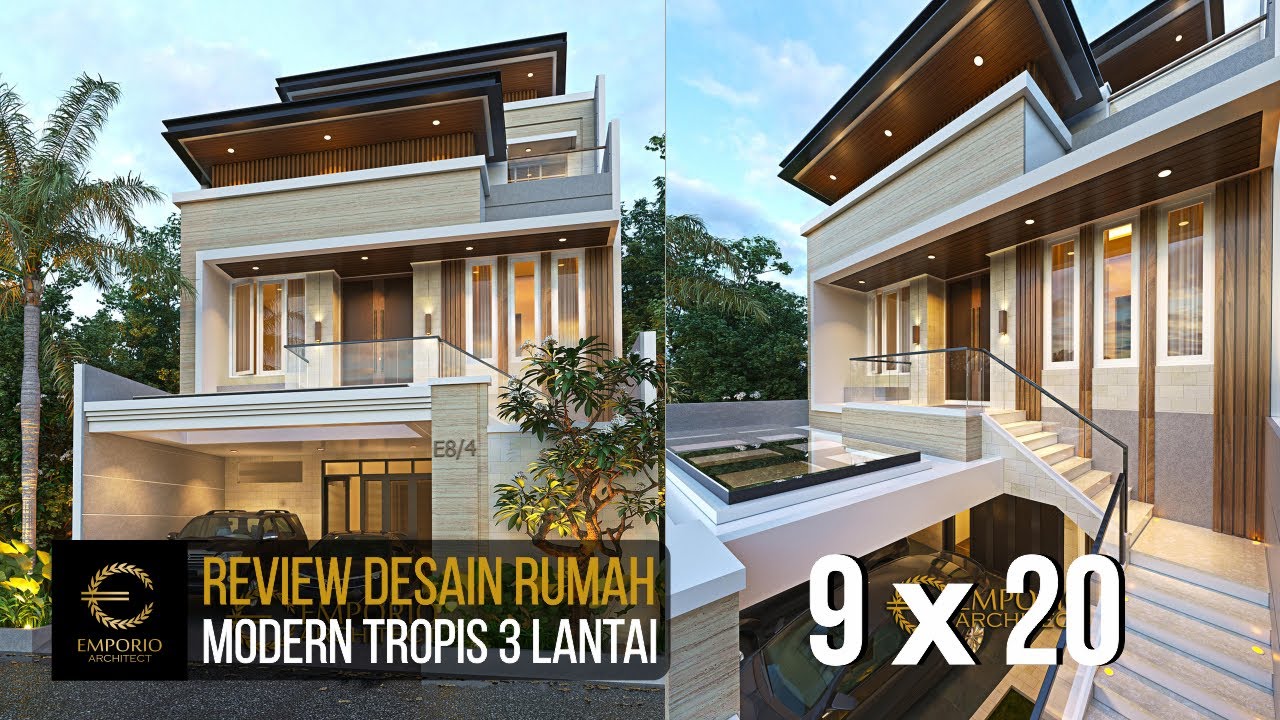Video 3D Desain Rumah Modern 3 Lantai Ibu Stephanie Jakarta Barat