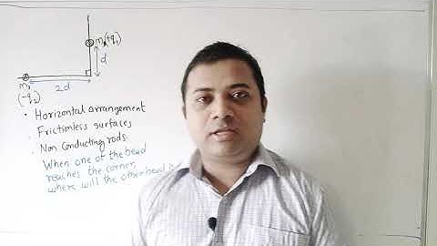 Pathfinder olympiads, electrostatics,Two charged beads approaching each other, find their position