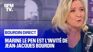 Marine Le Pen face à Jean-Jacques Bourdin en direct