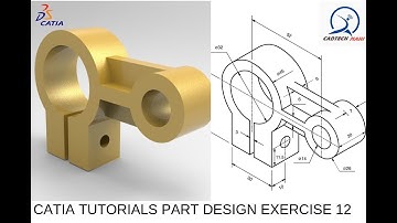 catia tutorials |simple part design exercise 12| cadtech mahi