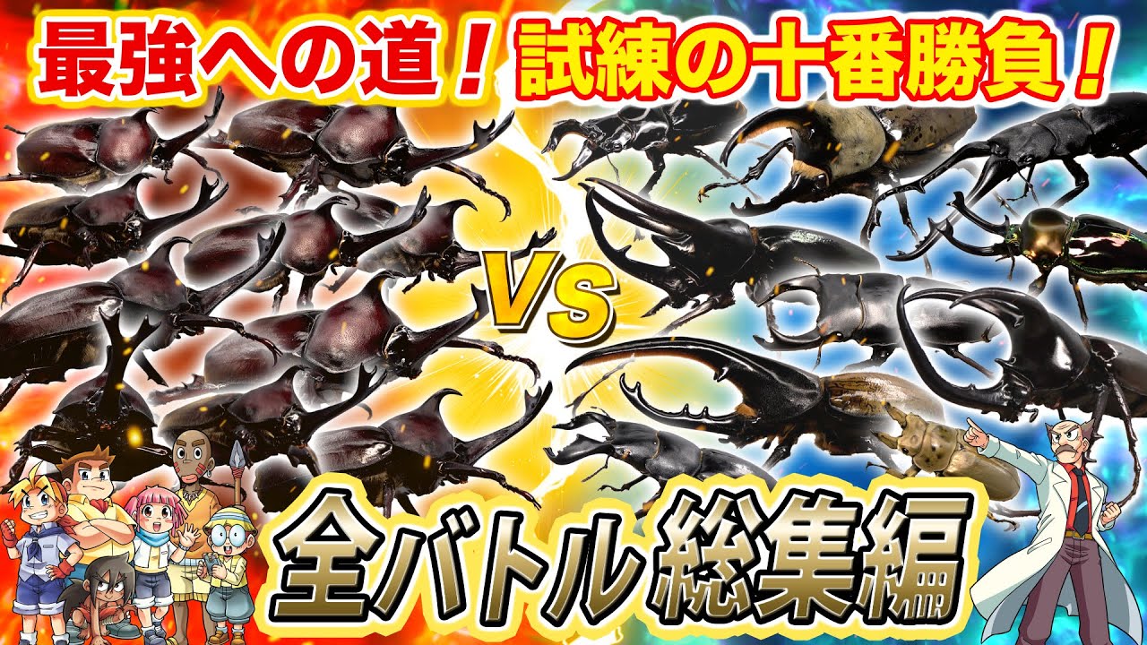【どっちが強い!?試練の十番勝負編 】カブトムシvs博士からの刺客 全バトル総集編（第1戦目〜第10戦目）
