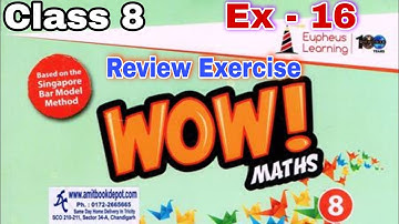 Class 8 Ex 16 Review Exercise Wow maths book solution ch 16 Data Handling #vishu_Tutorial