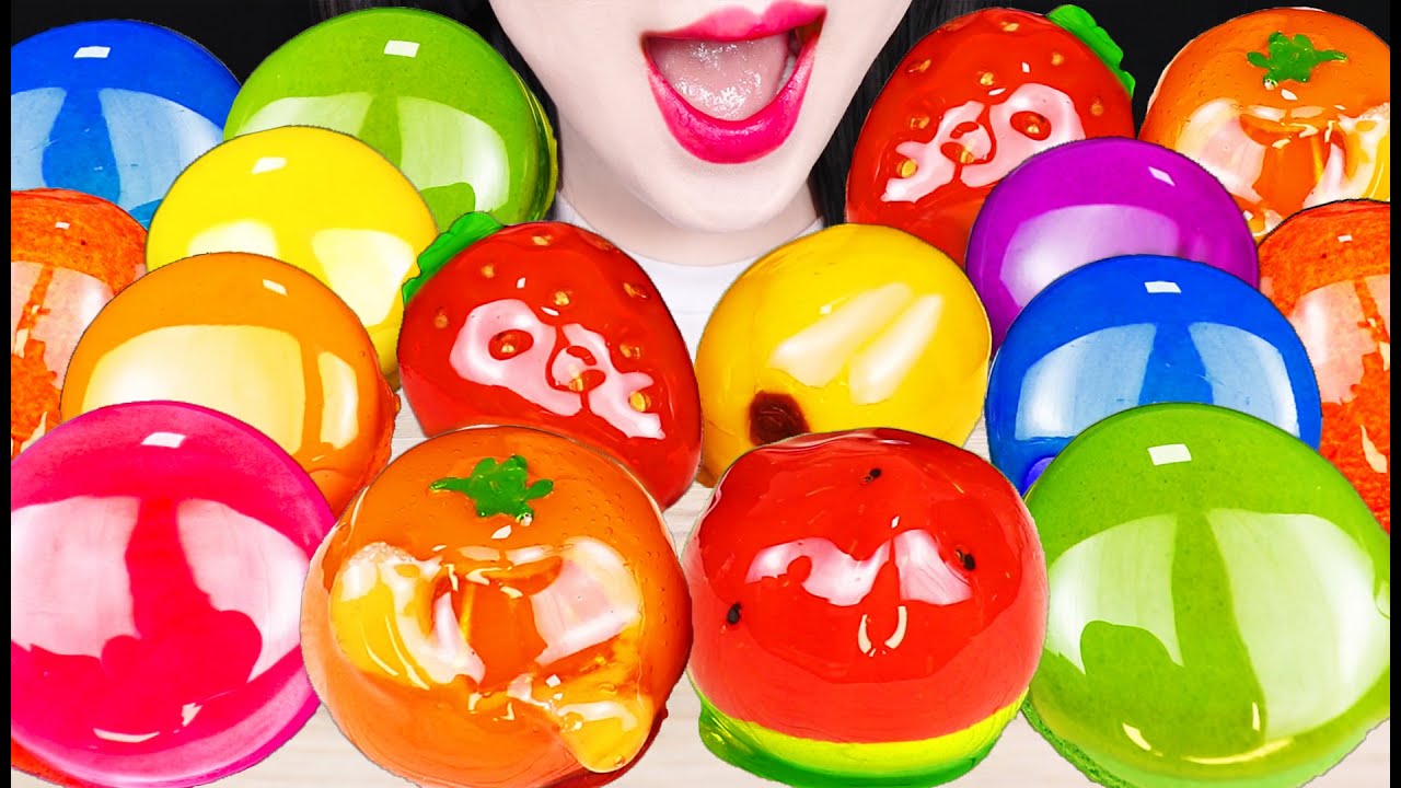 ASMR SWEET BEAN CAKE TANGHULU, MACARON TANGHULU 화과자 탕후루, 마카롱 탕후루 먹방 EATING SOUNDS