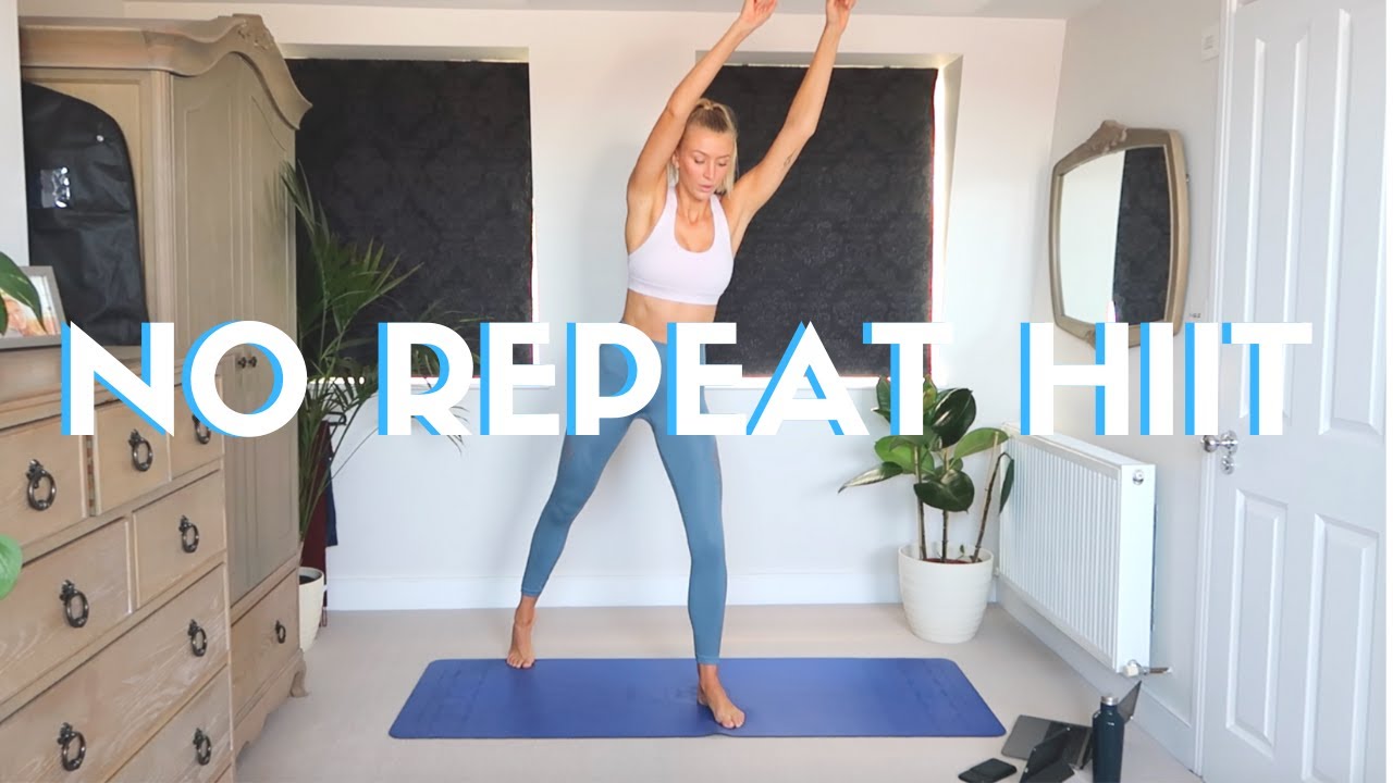 20 Minute HIIT Workout // NO REPEAT & No Equipment Home Cardio Workout ...
