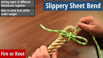 Knot Instruction - Slippery Sheet Bend - joining ropes of different sizes