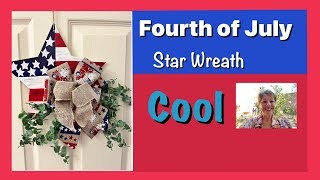 Making  Fourth of July Star Wreath