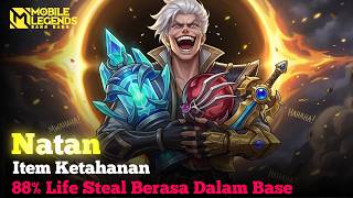 Natan Tank Build! 88% Lifesteal, HP Doesn't Even Drop in Base!