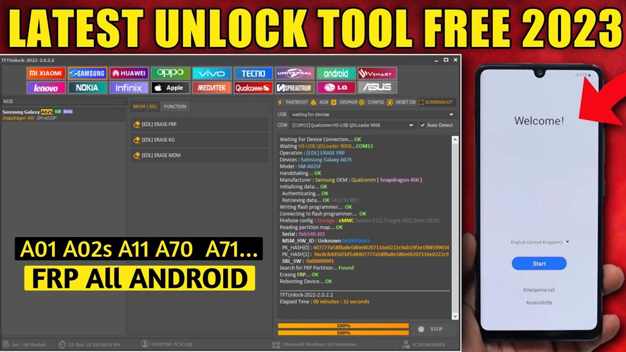 Samsung FRP Bypass Free Tool 2023, Samsung Galaxy FRP Unlock Tool