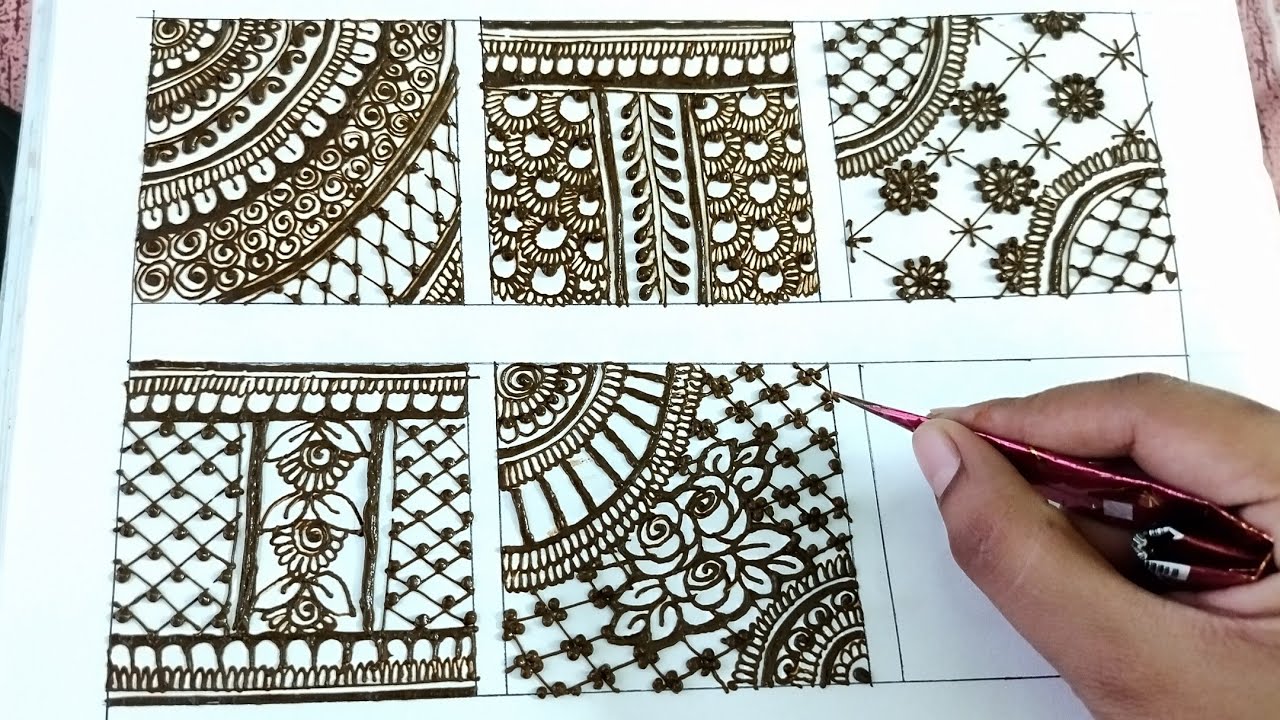 Letest Mehndi Checks Design | Basic Mehndi Filling Patterns | various ...