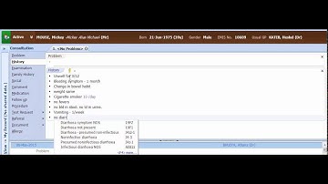 Symptom coding in a consultation