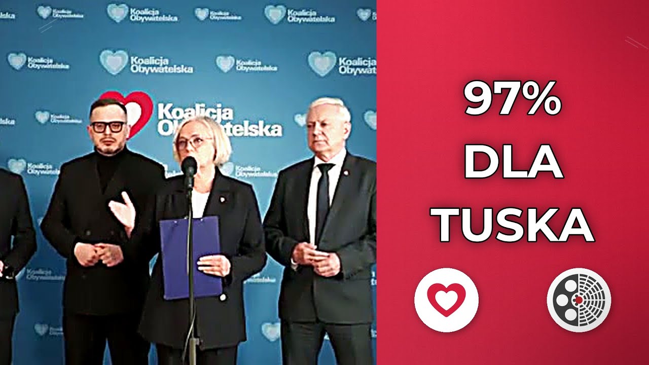 Koalicja Obywatelska: Tusk wybrany przewodniczącym z 97% głosów