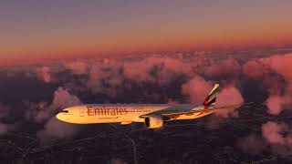 EMIRATES 777-300ER Sunset Take Off at Bangkok [BKK 19L] MSFS 2020