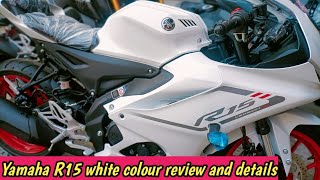 Yamaha R15 White colour review and details showroom video on YouTube।।#r15v4 #mt15 #yamaha