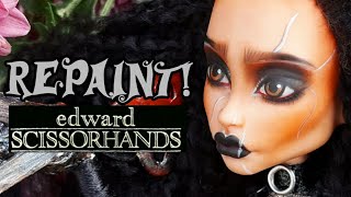 Repaint! Edward Scissorhands Custom Ooak Art Doll / Monster High Tim Burton Ooak Doll ️️