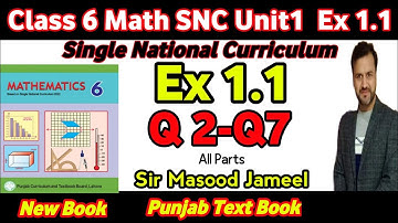 Class 6 Math SNC Exercise 1.1 Q2-7|| Grade 6 Math New Book Ex 1.1 Q2-7 | Single National Curriculum|