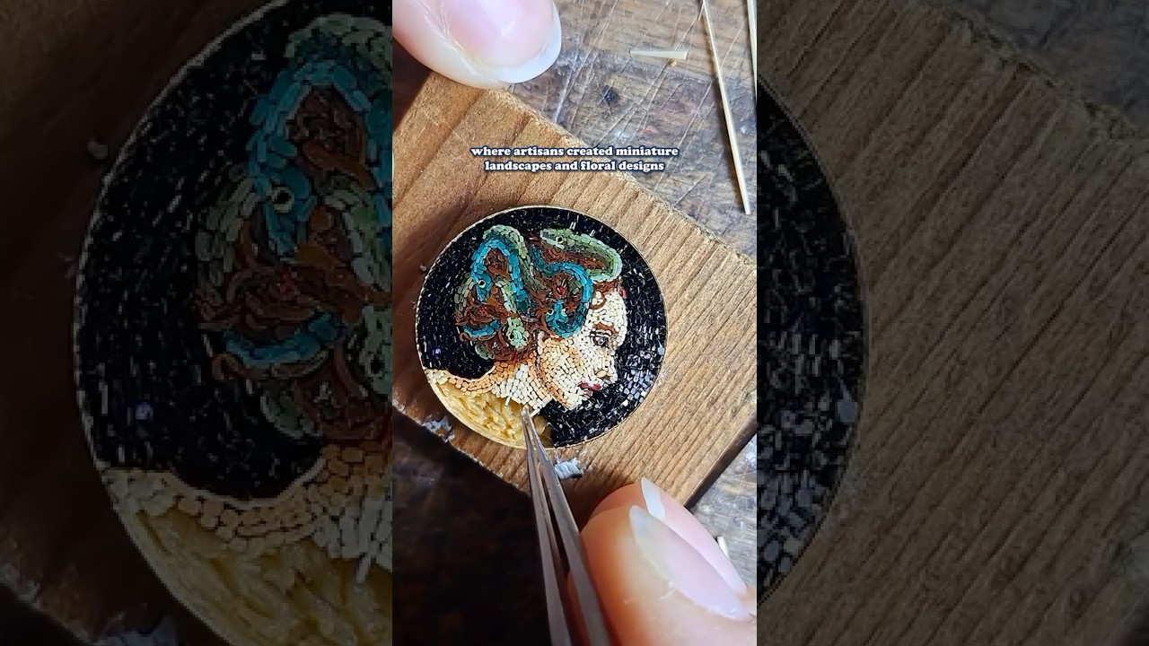 The detail in this tiny art is INSANE.  Artist: Rebecca di Enamel #artist #mosaic