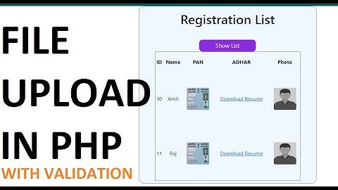 PHP File Upload With Validation | PHP CRUD Operation with MySQL