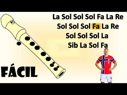 Video *_* Haaland *_*  flauta dulce fácil, tutorial con animación, canción fácil
