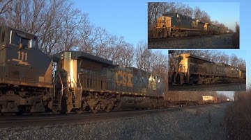 CSX Bar Code Unit YN2 AC4400CW #111 sandwiched between ES40DC #5260 & AC4400CW #5102 - Madison OH