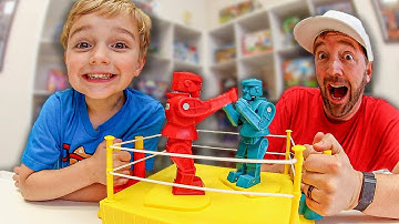 Father Vs Son ULTIMATE ROBOT BATTLE! / Rock-Em Sock-Em Robots!