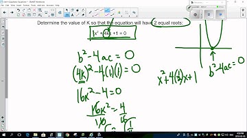 Unit 4 4 9 Using the Discriminant to Determine a k Value PART 2