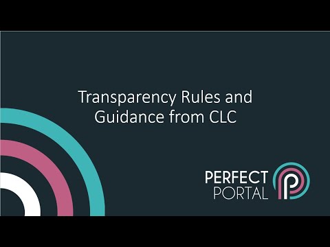 Webinar | Transparency Rules and Guidance from CLC and Perfect Portal