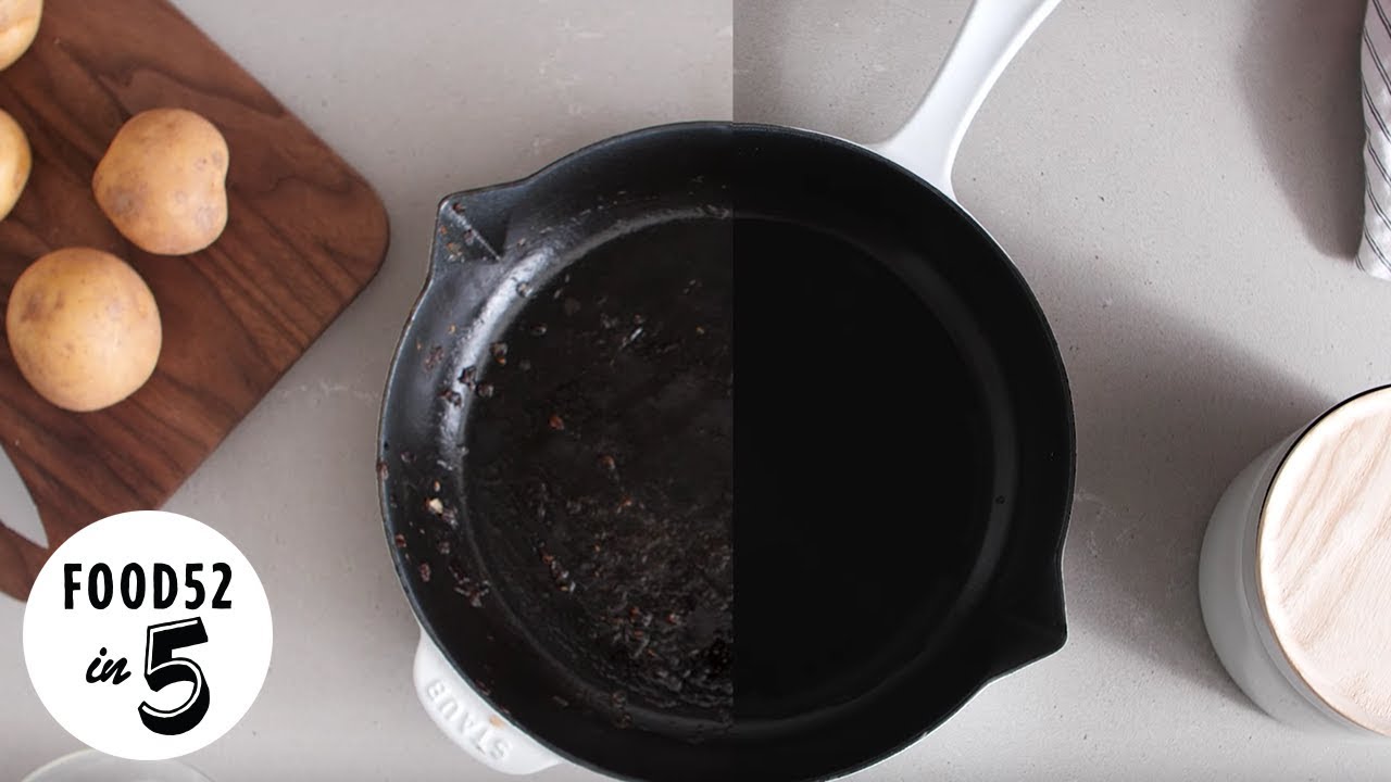 A Quick Trick To Clean A Cast-Iron Pan | Food52 in 5