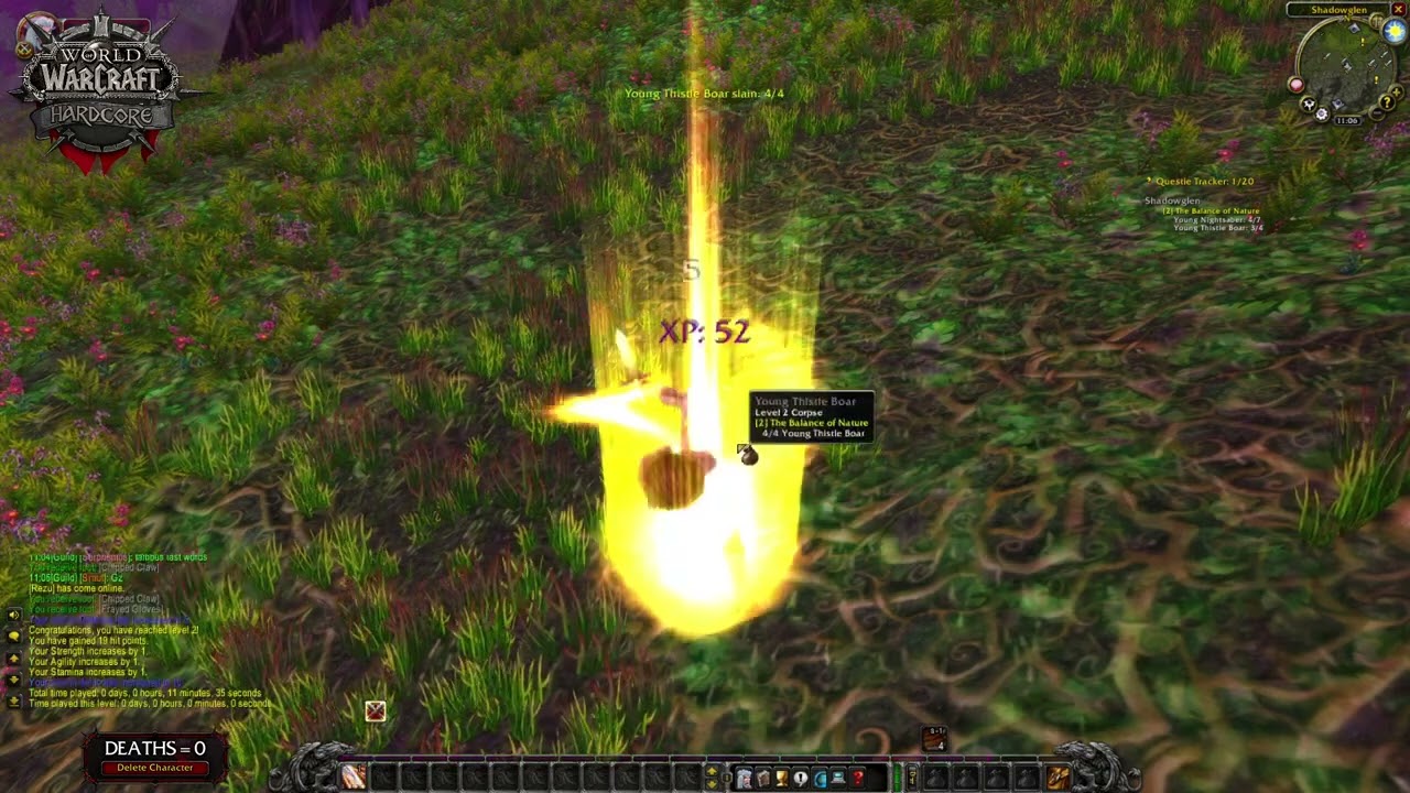 Night Elf Warrior Hardcore Challenge 1-60 No Commentary #1